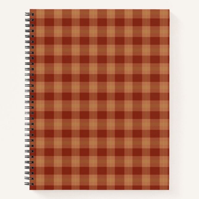 Tan Tartan Spiral Notebook Notizbuch (Vorderseite)
