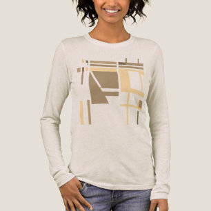 Tan Taupe Cream Geometric MCM inspirierte Quadrate Tri-Blend Shirt