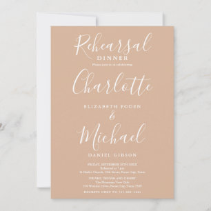 Tan Taupe Signature Schriftprobe Probedinner Einladung