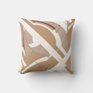 Tan Taupe White Bold MCM Inspiriert Diagonal Desig Kissen