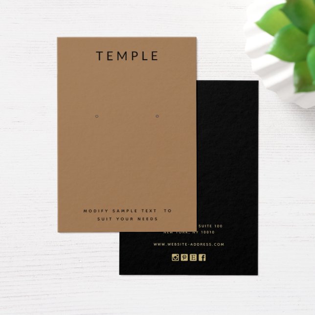 Tan Terracotta Add Logo Earring Display Card (Schreibtisch)