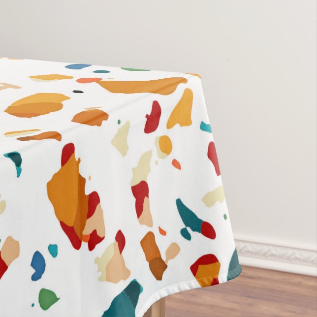 Tan Terrazzo | Eclectic Quirky Confetti Malerei | Tischdecke (Beispiel)