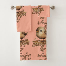 Tan Tiny Gentle Sketch Badhandtuch Set