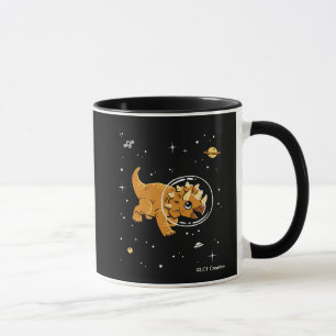 Tan Triceratops Dinos im Weltraum Tasse