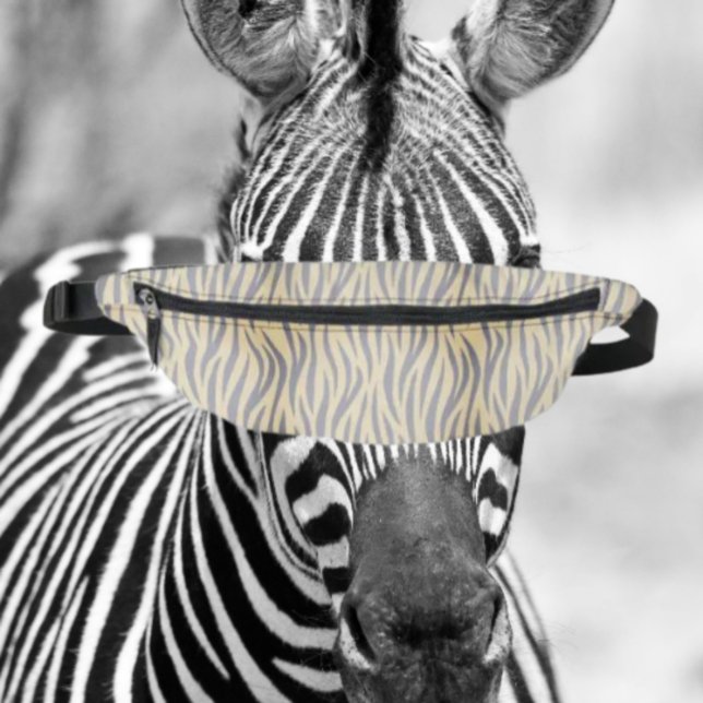 Tan und Black Zebra Stripe Fanny Pack Bauchtasche (Von Creator hochgeladen)
