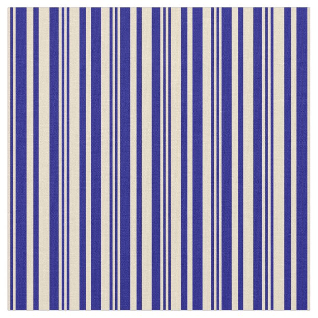 Tan und Blauer Farbstreifen/Linienmuster Stoff (Nahaufnahme)