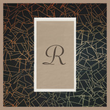 Tan und Braun Mit Monogramm Minimalistisch neutral