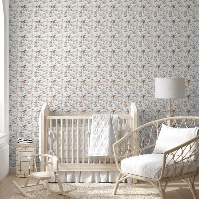 Tan und Brown Floral Tapete (Kinder)