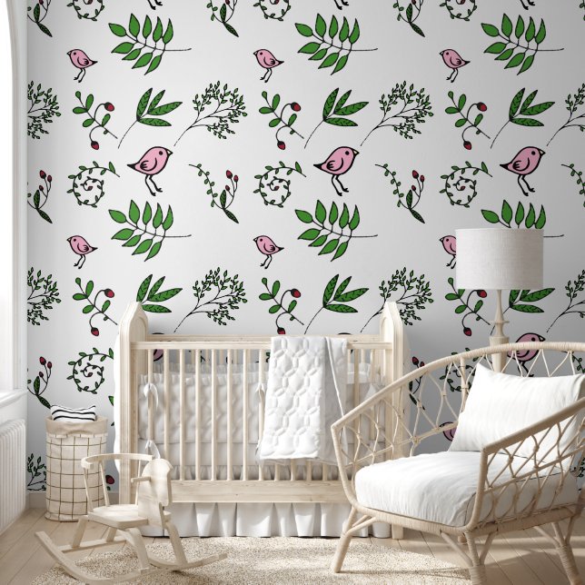 Tan und Brown Floral Tapete (Kinder)