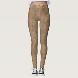 Tan und Brown Imitats Leather Leggings
