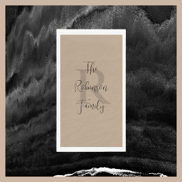 Tan und Brown Name Monogram Paper Handtuch Serviette