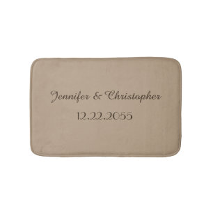 Tan und Brown Personalisiert Names Plush Badematte