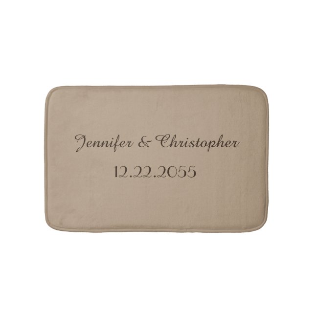 Tan und Brown Personalisiert Names Plush Badematte (Vorderseite)