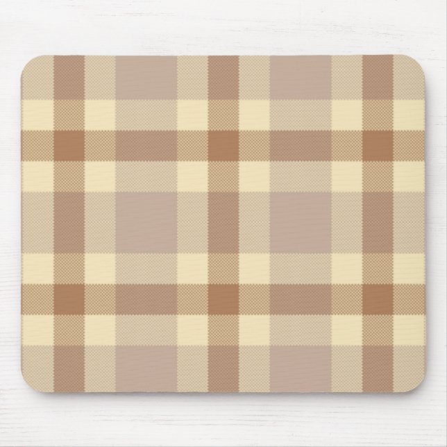 Tan und Cream Tartan Mousepad (Vorne)