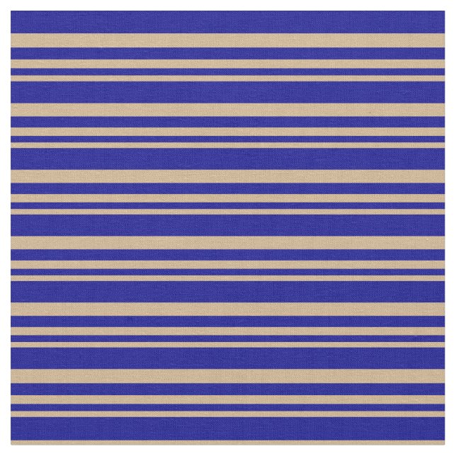 Tan und Dark Blue Colored Pattern Stoff (Nahaufnahme)