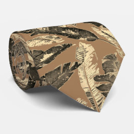 Tan und Graue Leaf Printmedien Krawatte