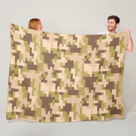Tan und Green Digital Camouflage Fleece Blanket