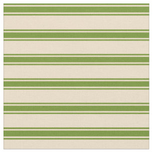 Tan und Green Lined Muster Stoff
