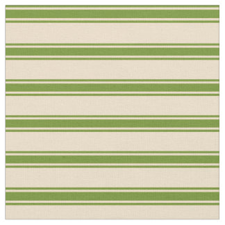 Tan und Green Lined Muster Stoff