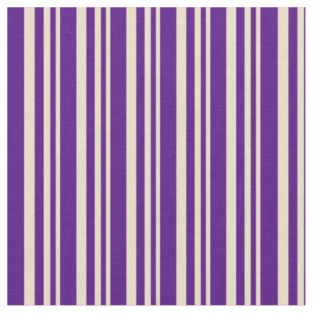 Tan und Indigo farbige Linien Stoff (Nahaufnahme)