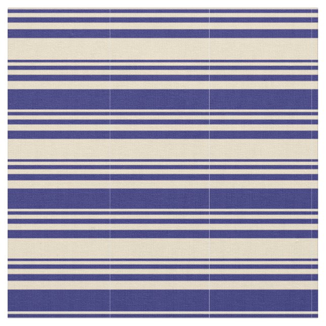 Tan und Midnight Blue Muster der Streifen Stoff (Nahaufnahme)