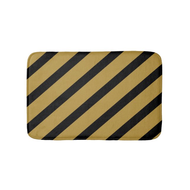 Tan und Schwarze Streifen Badematte (Vorderseite)