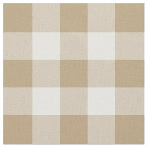 TAN und weißes Gingham-Muster-Gewebe Stoff