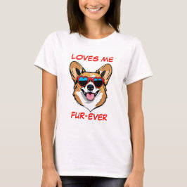 Tan Welsh Corgi Red Heart Shaped Sonnenbrillen T-Shirt