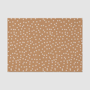 Tan & White Confetti Polka Dots Seidenpapier
