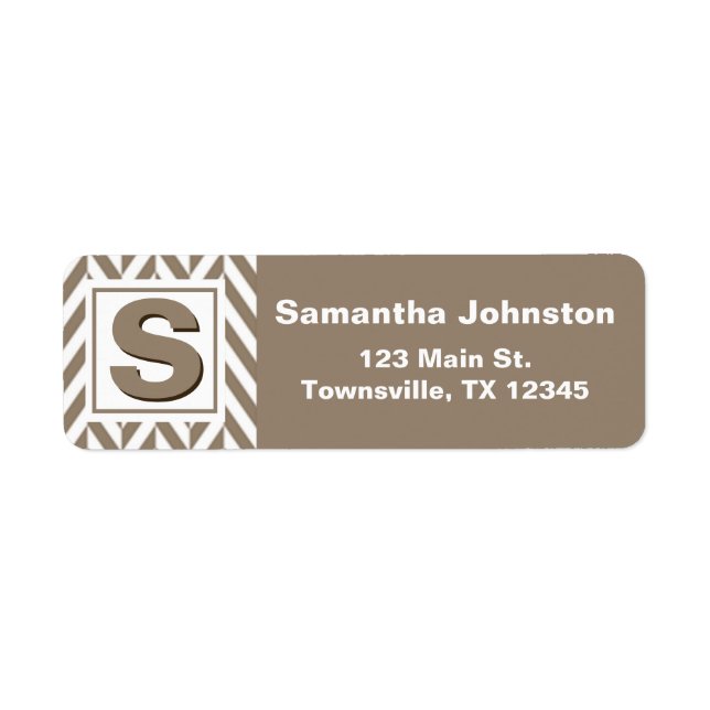Tan White Herringbone Monogram (Vorne)