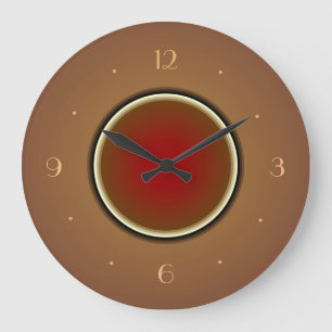 Tan with Red Centre>Simplistic Wall Clocks Große Wanduhr