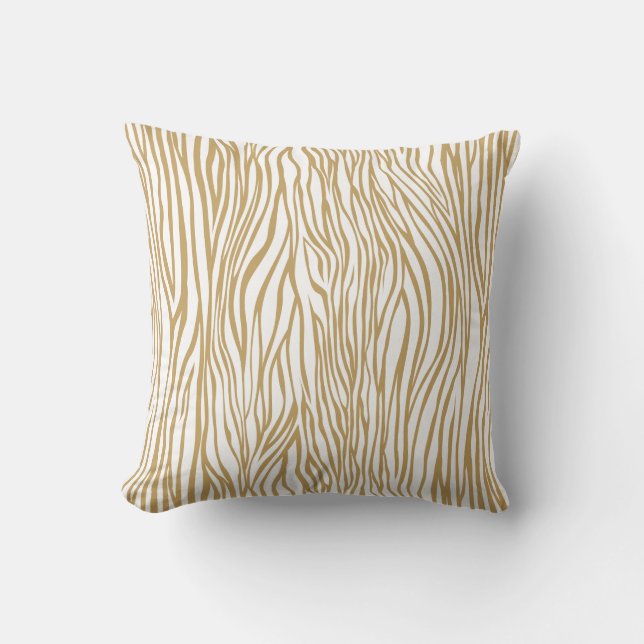 Tan Zebra Animal Print Kissen (Vorderseite)