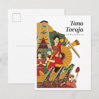 Tana Toraja Indonesia Travel Postkarte