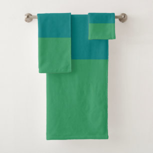 Tanager Türkis, Aquamarin Blue und Kelly Green Hor Badhandtuch Set