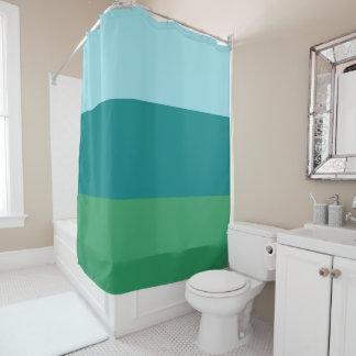 Tanager Türkis, Aquamarin Blue und Kelly Green Hor Duschvorhang