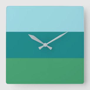 Tanager Türkis, Aquamarin Blue und Kelly Green Hor Quadratische Wanduhr