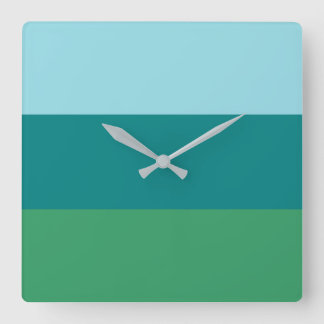 Tanager Türkis, Aquamarin Blue und Kelly Green Hor Quadratische Wanduhr