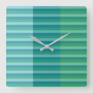 Tanager Türkis, Aquamarin Blue und Kelly Green Lin Quadratische Wanduhr