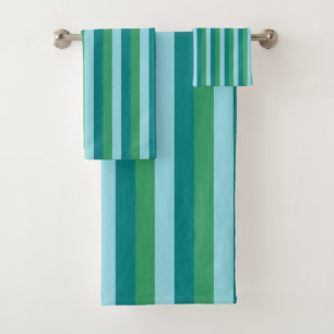Tanager Türkis, Aquamarin Blue und Kelly Green Rep Badhandtuch Set