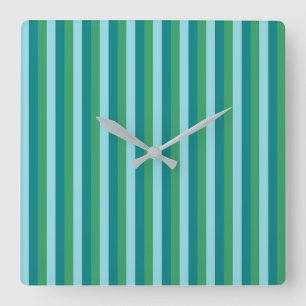 Tanager Türkis, Aquamarin Blue und Kelly Green Rep Quadratische Wanduhr