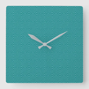 Tanager-Türkis- und Aquamarines Blauer Wiederholun Quadratische Wanduhr