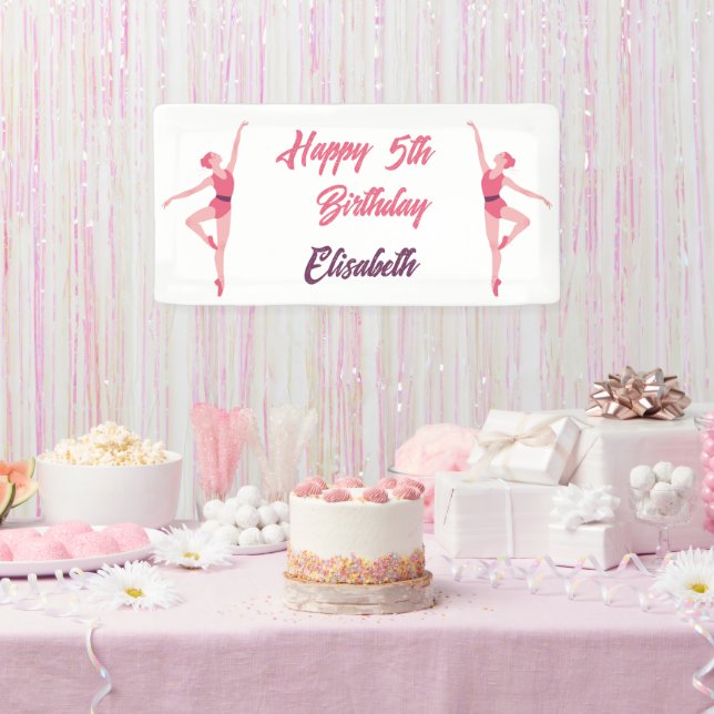 Tance ballerina Personalisierung Happy Birthday Banner (Party)