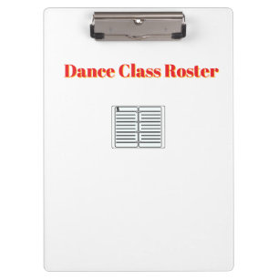 Tance Class Roster White Klemmbrett
