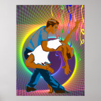 Tance Couple Party Scene Neon Colors