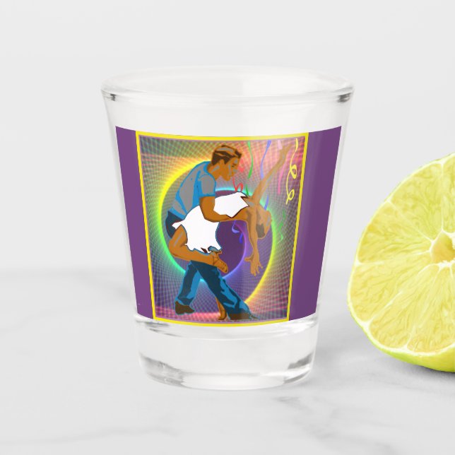 Tance Couple Salsa Schnapsglas (Vorderseite)