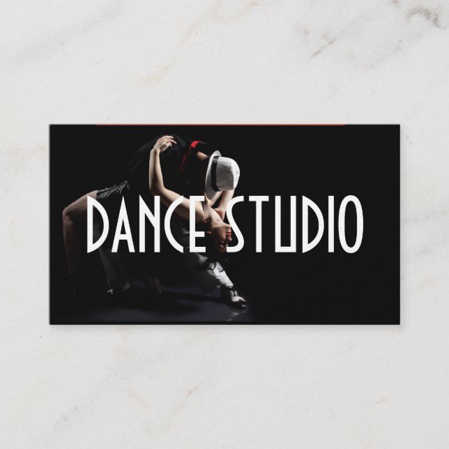 Tance Instructor Studio Lessons Business Card Visitenkarte (Vorderseite)