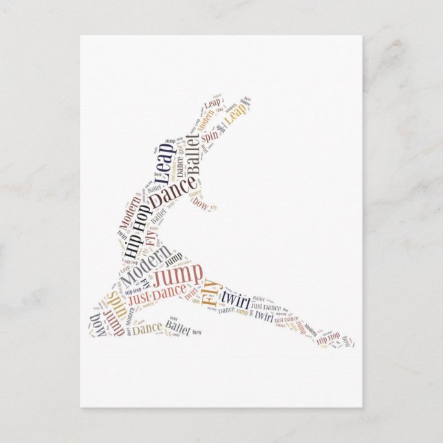 Tance Word Cloud Postkarte (Vorderseite)