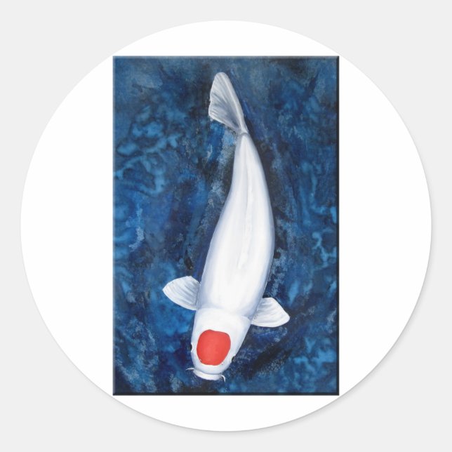 Tancho Koi Runder Aufkleber (Vorderseite)