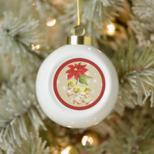 Tancing Baby Angels Weihnachtsdekoration Keramik Kugel-Ornament