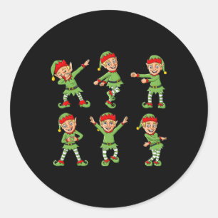 Tancing Elf Weihnachts Tanz Challenge Boys Girls K Runder Aufkleber